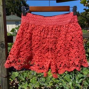 BREEZE EVER - Coral Lace Shorts🔴